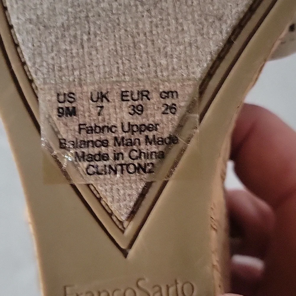 FRANCO SARTO Clinton2 cork wedges taupe faux‎ suede open toe sandals 7 Summer